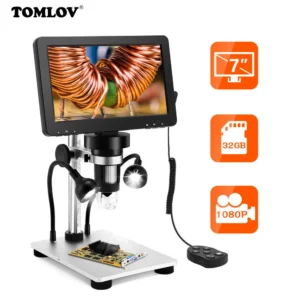 Tomlov dm9 7 "lcd câmera microscópio digital 1200x ampliação microscópio po