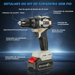 Furadeira Parafusadeira Sem Fio Brushless 2 - Imagem 5