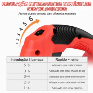 Serra Tico-Tico Elétrica Multifuncional 800W com 6 Velocidades - Imagem 15