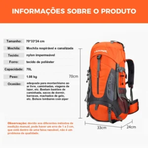 Joyfox Mochila Impermeavel Trilha Camping Viagem - Imagem 11