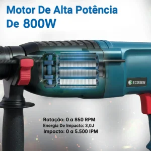 Martelo Pneumatico 26Mm Leve 3 Funcoes 110V 220V - Imagem 6