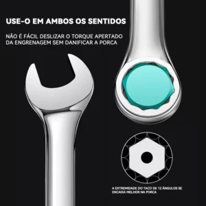 Conjunto De Chaves Combinadas Em Aco Carbono - Imagem 7