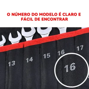 Conjunto De Chaves Combinadas Em Aco Carbono - Imagem 8