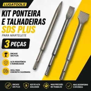 Kit Ponteira E Talhadeiras Sds Plus Para Martelete