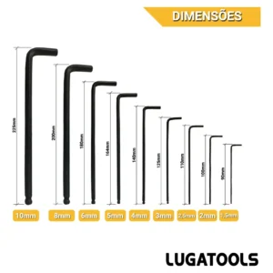 Kit Jogo Chave Torx L Longa E Allen Torque Bola 18 - Imagem 6