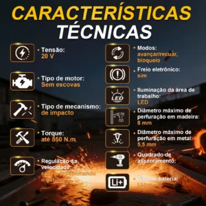 Chave De Impacto Sem Fio 850Nm - Imagem 12