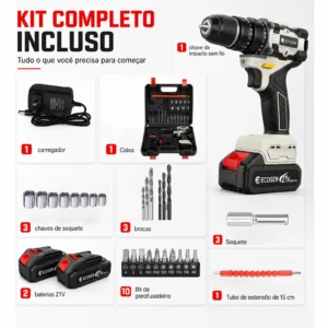 Furadeira Parafusadeira Sem Fio Brushless 2 - Imagem 4