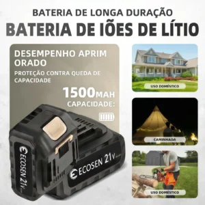 Motosserra Eletrica Sem Fio 6 8 Polegadas 21V Com - Imagem 4