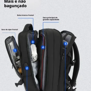 Mochila Unisex Grande Capacidade Bloqueio De - Imagem 9