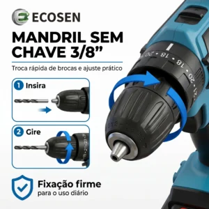Furadeira Parafusadeira Impacto 3 Em 1 21V 6500Mah - Imagem 7