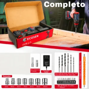 Furadeira Parafusadeira Sem Escovas 21V 85N M Com - Imagem 10
