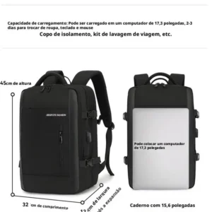 Mochila Unisex Grande Capacidade Bloqueio De - Imagem 7