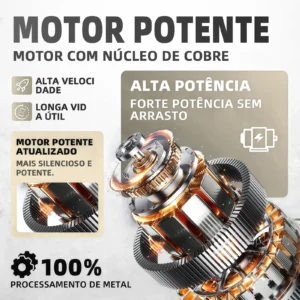 Motosserra Eletrica Sem Fio 6 8 Polegadas 21V Com - Imagem 3