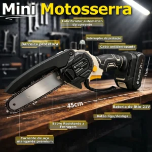 Motosserra Eletrica Sem Fio 6 8 Polegadas 21V Com - Imagem 11