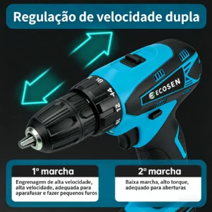 Furadeira Sem Fio 12V Com 2 Baterias Carregador - Imagem 12