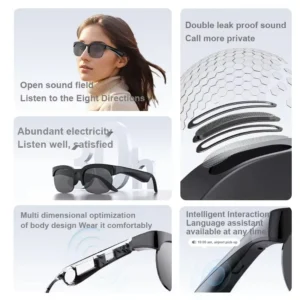 Oculos Inteligentes Lenovo 8K Hd Com Reproducao De - Imagem 3