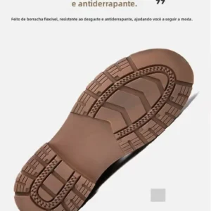Botas Masculinas De Couro Macio Calcados Quentes E - Imagem 10
