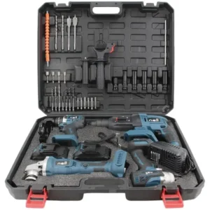 Kit De Ferramentas 4 em 1 Furadeira, Martelete, Esmerilhadeira e Chave de Impacto + Brocas e Bits - 39 Pecas - Imagem 3