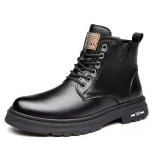Botas Masculinas De Couro Macio Calcados Quentes E - Imagem 5