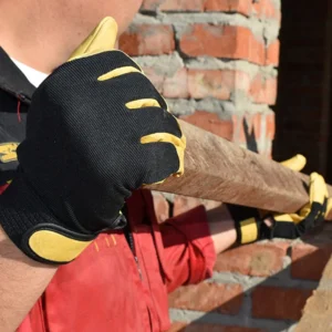 Luvas De Trabalho Em Couro De Vaca Protecao De - Imagem 4