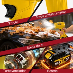 Soprador Turbo Sem Fio 20V 4Ah 84Db - Imagem 3