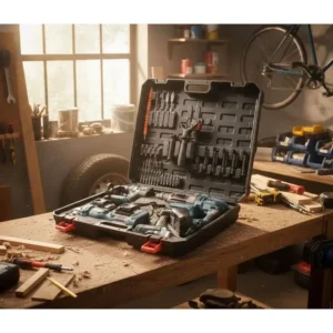 Kit De Ferramentas 4 em 1 Furadeira, Martelete, Esmerilhadeira e Chave de Impacto + Brocas e Bits - 39 Pecas - Imagem 2