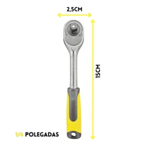 Chave Catraca Encaixe 1 4 Reversivel Cabo - Imagem 3
