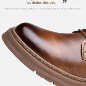 Botas Masculinas De Couro Macio Calcados Quentes E - Imagem 8