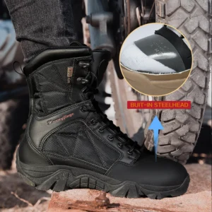 Botas De Trabalho Anti Esmagamento De Cano Alto Ao - Imagem 3
