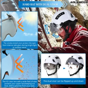 Capacete De Seguranca De Construcao Ce Com Oculos - Imagem 3
