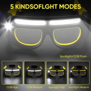 Oculos De Seguranca Led Recarregaveis Com Farois - Imagem 10