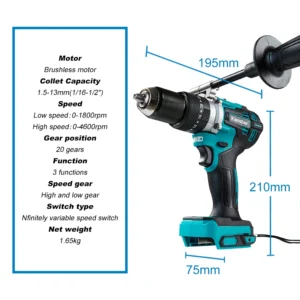 Kamolee Brushless Broca Eletrica Impacto Ice - Imagem 3