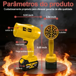 Soprador Turbo Sem Fio 20V 4Ah 84Db - Imagem 6