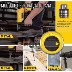 Martelo Pneumatico 26Mm Leve 3 Funcoes 110V 220V - Imagem 9