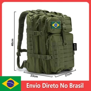 Mochila tática ao ar livre, à prova d'água, grande capacidade, para esportes, camping, caminhadas, 50L